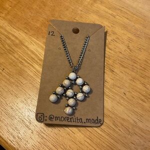 Chic Silver and White Beaded Initial Necklace